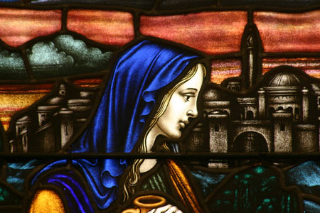 Samaritan Woman st the Well stained glass
