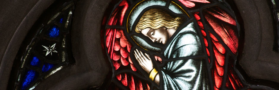 Stained glass angel