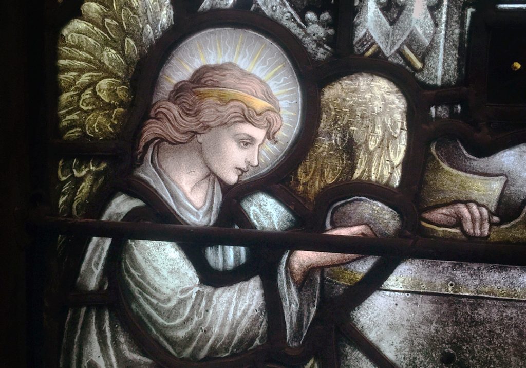 Angel stained glass window