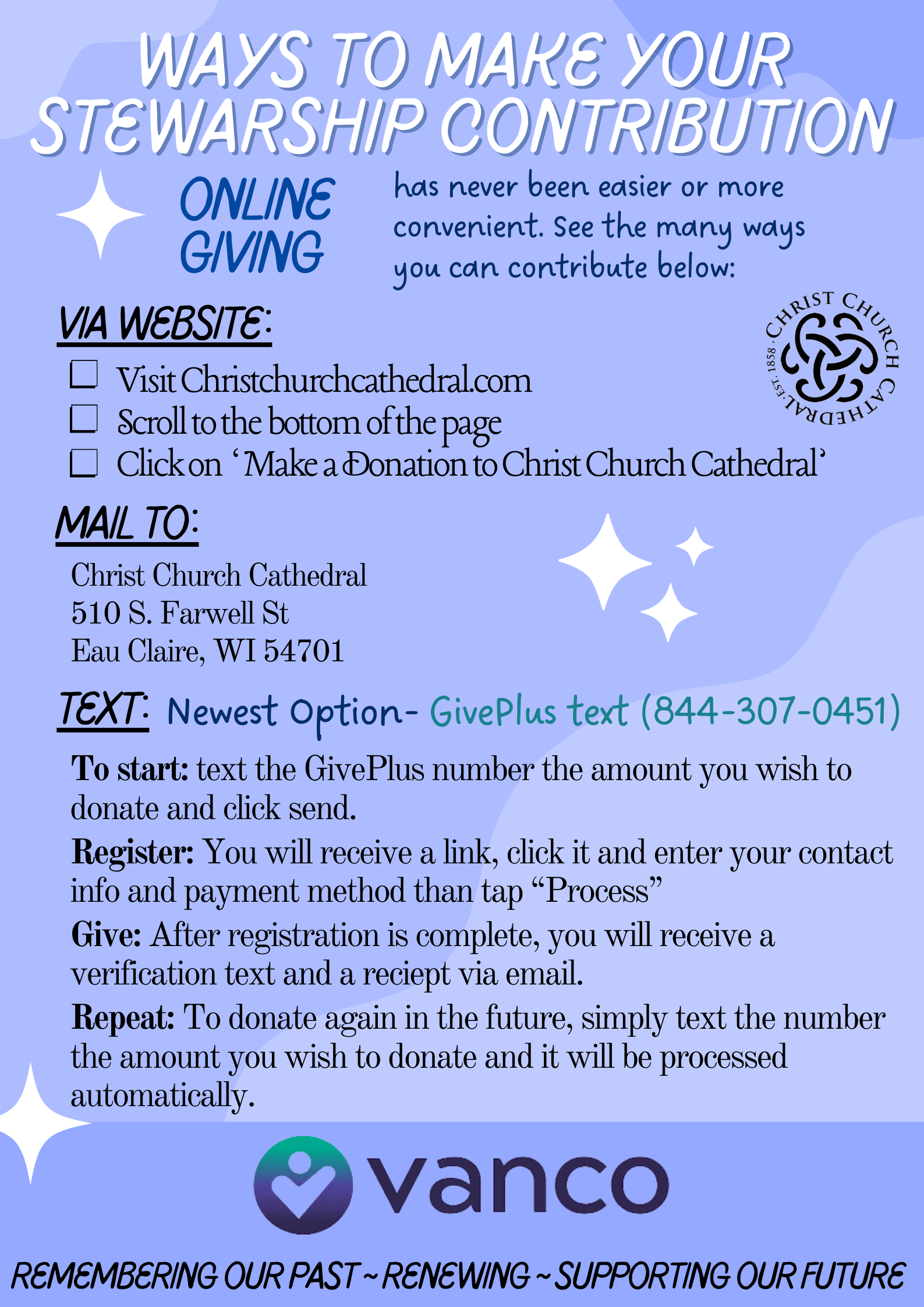 Ways to make your Stewardship Contribution